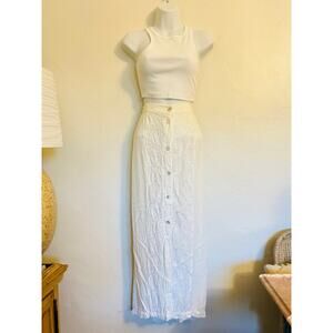 Cache Pearl Embroidered maxi skirt